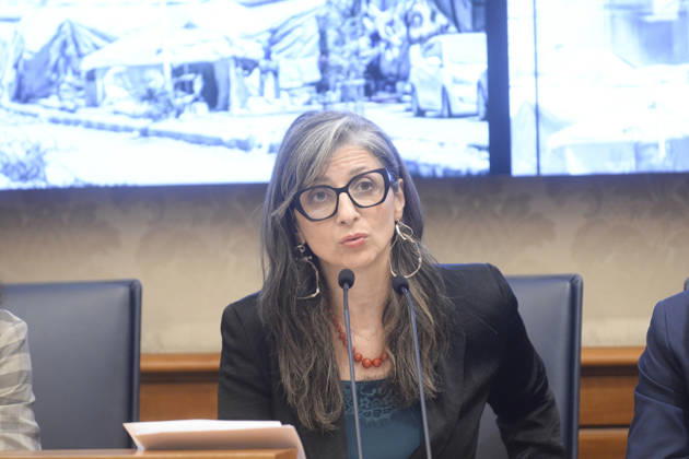 IPA85160349 - Rome Senate presentation of UN special rapporteur s report on the occupied Palestinian territories, pictured is Francesca Albanese  Copyright: xSTEFANOxCAROFEIx xSTEFANOxCAROFEIx xFOTOGRAMMAx 85160349