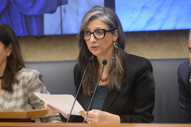 IPA85160334 - Rome Senate presentation of UN special rapporteur s report on the occupied Palestinian territories, pictured is Francesca Albanese  Copyright: xSTEFANOxCAROFEIx xSTEFANOxCAROFEIx xFOTOGRAMMAx 85160334