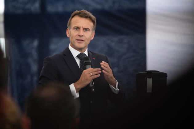 French President Emmanuel Macron speaks during a visit to the Vorwerk factory producing Thermomix kitchen appliances as part of the Choose France Days in Donnemain Saint Mames, France, on May 29, 2026 Grégoire Campione Pool Bestimage French President Emmanuel Macron visits the Vorwerk factory producing Thermomix kitchen appliances as part of the Choose France Days in Donnemain Saint Mames, France, on May 29, 2026 Donnemain Saint Mames France  Copyright: xGrÃ goirexCampione Pool BestimagexGrÃ goirexCampione Pool Bestimagex