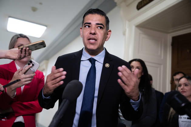 Bondi Deposition TW UNITED STATES - MAY 29: Ranking member Rep. Robert Garcia, D-Calif., speaks with reporters before former Attorney General Pam Bondi sat for a House Oversight and Government Reform Committee deposition about the Jeffrey Epstein files, in Rayburn building on Friday, May 29, 2026. (Tom Williams CQ Roll Call) Washington DC United States EDITORIAL USE ONLY Copyright: x2026xCQ-RollxCall,xInc.x TomxWilliamsx rollcallpix171268