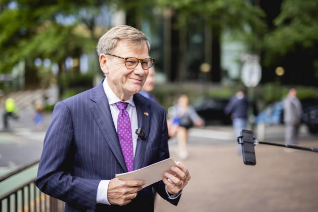 Johann Wadephul (CDU), Bundesaussenminister, aufgenommen im Rahmen eines Pressestatements in New York City, 29.05.2026. Der Minister reist in die USA fuer die Wahl zum nichtstaendigen Sitz im Sicherheitsrat der Vereinten Nationen. Fotografiert im Auftrag des Auswaertigen Amtes New York City Vereinigte Staaten von Amerika Copyright: xJulianexSonntag AAx