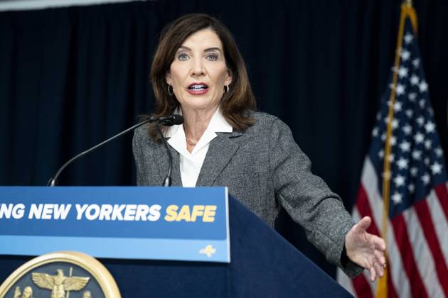 May 29, 2026, New York City, New York, United States: New York State Governor KATHY HOCHUL (D) speaking at a press conference in her office in New York City about overreach by ICE (Immigration and Customs Enforcement) and new related state laws to protect people in New York. New York City United States - ZUMAb161 20260529_aap_b161_004 Copyright: xMichaelxBrochsteinx