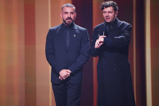 DEUTSCHER FILMPREIS 2026 - SHOW Edin Hasanovic Laudator BESTE MÄNNLICHE NEBENROLLE und Christian Friedel bei der Verleihung DEUTSCHER FILMPREIS 2026 in Berlin Copyright: xEventpressxFuhrx
