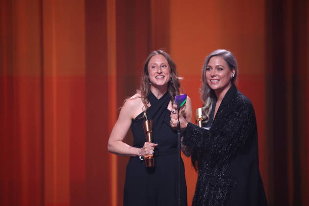 DEUTSCHER FILMPREIS 2026 - SHOW Gewinnerinnen Cosima Vellenzer, Maike Kiefer (Set Dec) Â· IN DIE SONNE SCHAUEN BESTES SZENENBILD bei der Verleihung DEUTSCHER FILMPREIS 2026 in Berlin Copyright: xEventpressxFuhrx