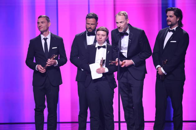 DEUTSCHER FILMPREIS 2026 - SHOW Claudio Demel, Billie Mind, Kai Tebbel, Sebastian Heyser, Jürgen Schulz IN DIE SONNE SCHAUEN- BESTE TONGESTALTUNG bei der Verleihung DEUTSCHER FILMPREIS 2026 in Berlin Copyright: xEventpressxFuhrx