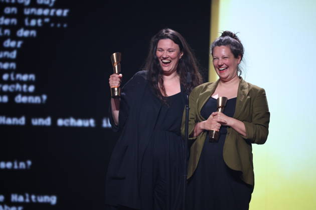DEUTSCHER FILMPREIS 2026 - SHOW Mascha Schilinski, Louise Peter Â· IN DIE SONNE SCHAUEN - BESTES DREHBUCH bei der Verleihung DEUTSCHER FILMPREIS 2026 in Berlin Copyright: xEventpressxFuhrx
