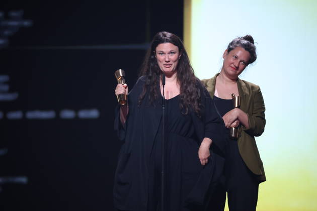 DEUTSCHER FILMPREIS 2026 - SHOW Mascha Schilinski, Louise Peter Â· IN DIE SONNE SCHAUEN - BESTES DREHBUCH bei der Verleihung DEUTSCHER FILMPREIS 2026 in Berlin Copyright: xEventpressxFuhrx