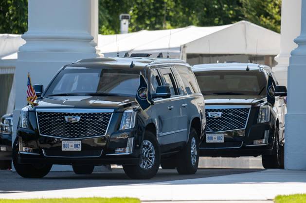 May 30, 2026, Washington, District Of Columbia, USA: The new presidential Chevrolet Suburbans are positioned and prepared for President DONALD TRUMPâ€⠢s departure from the White House. Washington USA - ZUMAs365 20260530_znp_s365_003 Copyright: xJoeyxSussmanx