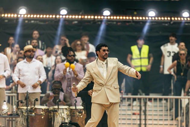 Bad Bunny performs at the Metropolitano Madrid Singer Bad Bunny performs during a concert at the Riyadh Air Metropolitano on May 30, 2026, in Madrid Spain The Puerto Rican artist will perform ten concerts in the capital between May 30 and June 15 as part of his DeBÍ TiRAR MáS FOToS World Tour 30 MAY 2026 CONCERT MUSIC PUERTO RICO PUERTORRICAN SINGER DTMF TOUR WORLD TOUR Madrid Madrid Spain Copyright: xRicardoxRubiox 7561157