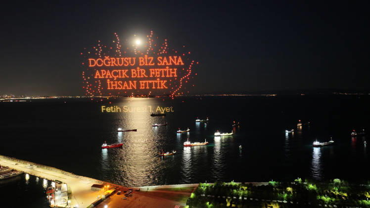573rd anniversary of the Conquest of Istanbul ISTANBUL, TURKIYE - MAY 30: A synchronized drone light show, organized by the Istanbul Governorate to commemorate the 573rd anniversary of the Conquest of Istanbul, is held at the Yenikapi Event Space in Istanbul, Turkiye, on May 30, 2026. Islam Yakut Anadolu Istanbul Turkey. Editorial use only. Please get in touch for any other usage. Copyright: x2026xAnadoluxIslamxYakutx