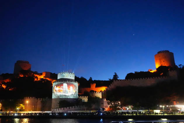 573rd anniversary of the conquest of Istanbul ISTANBUL, TURKIYE - MAY 29: A video mapping show is organized by the Turkish Communications Directorate at the Rumeli Fortress (Rumelihisari) as part of the events celebrating the 573rd anniversary of the conquest of Istanbul, Turkiye on May 29, 2026. Erhan Elaldi Anadolu Istanbul Turkey. Editorial use only. Please get in touch for any other usage. Copyright: x2026xAnadoluxErhanxElaldix