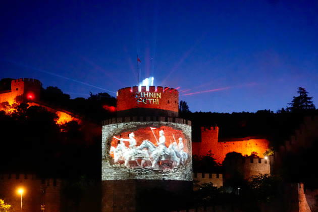 573rd anniversary of the conquest of Istanbul ISTANBUL, TURKIYE - MAY 29: A video mapping show is organized by the Turkish Communications Directorate at the Rumeli Fortress (Rumelihisari) as part of the events celebrating the 573rd anniversary of the conquest of Istanbul, Turkiye on May 29, 2026. Erhan Elaldi Anadolu Istanbul Turkey. Editorial use only. Please get in touch for any other usage. Copyright: x2026xAnadoluxErhanxElaldix