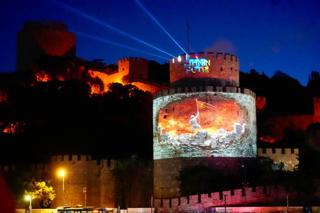 573rd anniversary of the conquest of Istanbul ISTANBUL, TURKIYE - MAY 29: A video mapping show is organized by the Turkish Communications Directorate at the Rumeli Fortress (Rumelihisari) as part of the events celebrating the 573rd anniversary of the conquest of Istanbul, Turkiye on May 29, 2026. Erhan Elaldi Anadolu Istanbul Turkey. Editorial use only. Please get in touch for any other usage. Copyright: x2026xAnadoluxErhanxElaldix