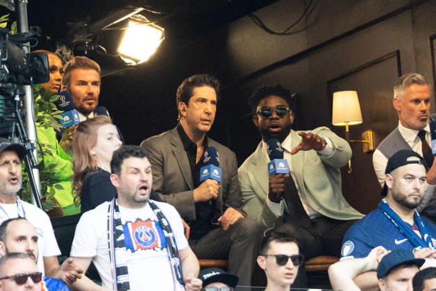 David Beckham, David schwimmer at the 2026 Champions League final Paris Saint Germain PSG Arsenal FC at the Ferenc Puskas Stadium in Budapest on May 30, 2026 Cyril Moreau Bestimage Celebs at the 2026 Champions League final Paris Saint Germain PSG Arsenal FC at the Ferenc Puskas Stadium in Budapest on May 30, 2026 Budapest Hungary  Copyright: xCYRILxMOREAUx xBESTIMAGExCYRILxMOREAUx xBESTIMAGEx