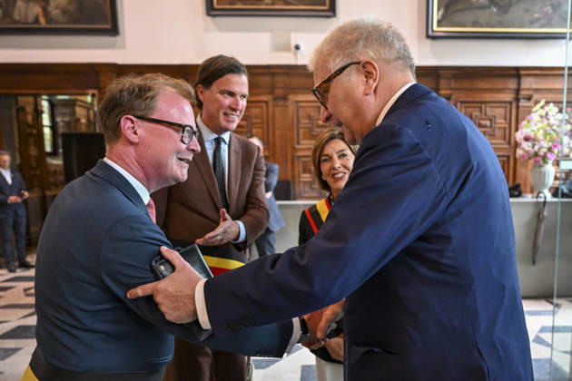 Count Jacques Rogge Prize Gent, 05 06 2026 : The Count Jacques Rogge Prize, created in homage to the former President of the International Olympic Committee, recognizes international initiatives embodying ethical leadership , societal impact and the role of sport in education and peace. Pix : Christophe Peeters , Mathias De Clercq , Carina Van Cauter , Prince Laurent . Credit : Peter De Smedt CC . Gent Belgium  Copyright: xContentxCurationx PeterxDexSmedtx xCCx