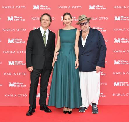 IPA85362686 - Milan,Italy MILANO FILM FEST 2026 photocall opening ceremony fesival In the photo:Claudio Santamaria,Julian Schnabel, Louise Kugelberg  Copyright: xNickxZonnax xNickxZonnax 85362686