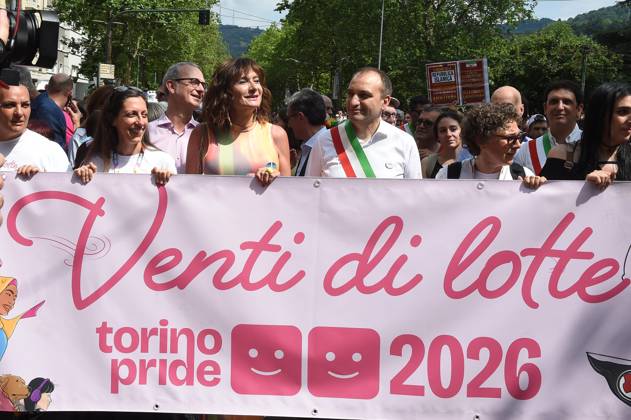 Foto IPP Massimo Rana Torino 06-06-2026 Gay Pride a Torino 20 anni dopo la prima uscita nella foto vladimir luxuria e sindaco di torino stefano lo russo Italy Photo Press - World Copyright