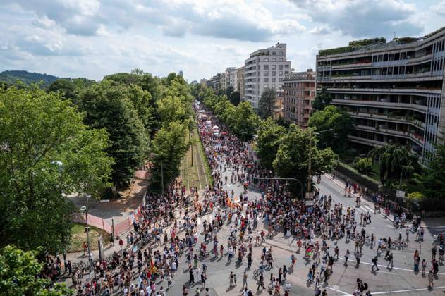 IPA85406668 - Turin. PRIDE 2026 more than 150,000 people parade through the streets of the city center. Pictured: images from Pride Copyright: xRiccardoxGIordanox xRiccardoxGiordanox 85406668