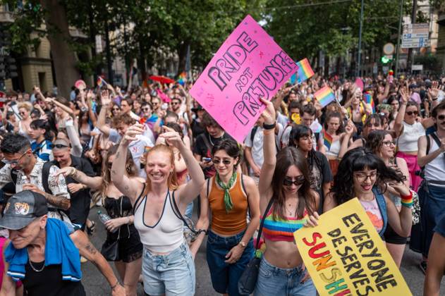 IPA85406763 - Turin. PRIDE 2026 more than 150,000 people parade through the streets of the city center. Pictured: images from Pride Copyright: xRiccardoxGIordanox xRiccardoxGiordanox 85406763
