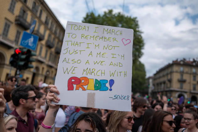 IPA85406798 - Turin. PRIDE 2026 more than 150,000 people parade through the streets of the city center. Pictured: images from Pride Copyright: xRiccardoxGIordanox xRiccardoxGiordanox 85406798