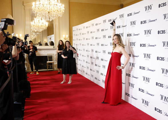 Bess Wohl poses with the Best Play award for Liberation backstage at The 79th Annual Tony Awards at Radio City Music Hall on Sunday, June 7, 2026 in New York City.  NYP20260607292 JohnxAngelillo