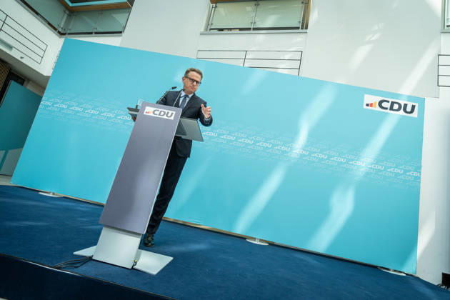 Carsten Linnemann, CDU-Generalsekretär, während der Pressekonferenz nach der Bundesvorstandssitzung;CDU Bundesvorstand und Gremiensitzungen am 08.06.2026, Berlin Berlin Deutschland Konrad-Adenauer-Haus, Bundespart
