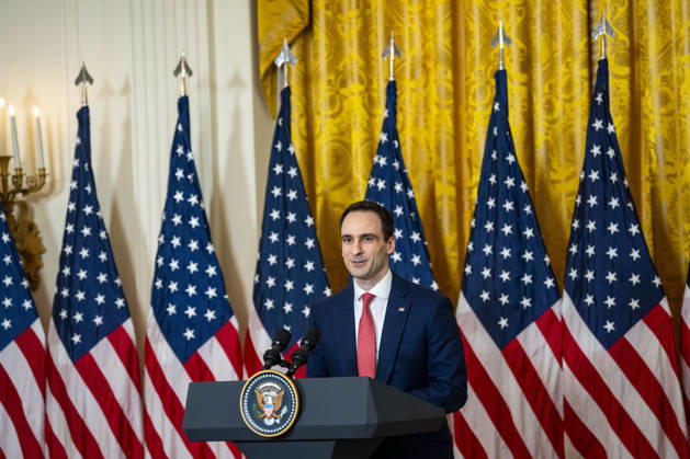 Director of the White House Office of Science and Technology Policy Michael Kratsios speaks during an event honoring the winners of the Presidential AI Regional Challenge in the East Room of the White House in Washington, DC on Tuesday, June 9, 2026. The challenge recognizes both student and educator teams who designed AI-based solutions for community challenges. WAP20260609384 BONNIExCASH