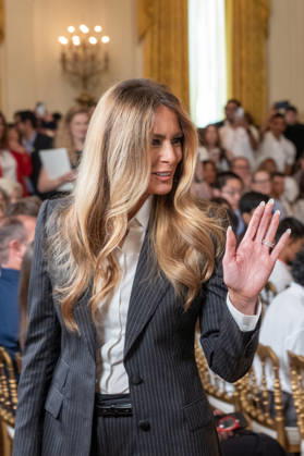June 9, 2026, Washington, Dc, United States: First Lady Melania Trump honors Americaâ€⠢s next generation of leading artificial intelligence innovators during the Presidential AI Challenge Awards Ceremony in Washington, D.C., on June 9, 2026. The event recognized outstanding student achievement and innovation in artificial intelligence. Washington United States - ZUMAl312 20260609_znp_l312_020 Copyright: xAndrewxLeydenx