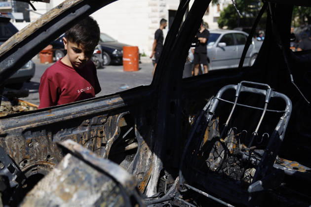 June 10, 2026, Saida, Saidon District, lebanon: An Israeli drone strike targeted a van in the Al-Bawaba Al-Fawqa area adjacent to the commercial market in central Sidon (Saida), southern Lebanon, killing two people and igniting a fire that spread to several nearby vehicles. The attack occurred near the Maronite Church and a fuel station in a densely populated civilian area. Emergency responders and civil defense teams recovered the victims and worked to extinguish the blaze, which damaged at least four neighboring cars. Saida lebanon - ZUMAb339 20260610_znp_b339_004 Copyright: xAbdulxKaderxAlxBayx