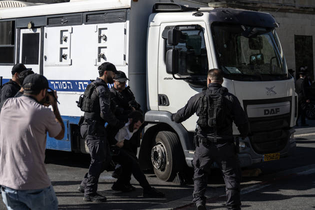 Police intervene as Ultra-Orthodox Jews block roads in West Jerusalem WEST JERUSALEM - JUNE 10: Israeli police intervene to disperse Ultra-Orthodox (Haredi) Jews blocking roads during a protest on June 10, 2026. Three demonstrators were detained during the incidents in West Jerusalem, where crowds gathered to protest against compulsory military service. Mostafa Alkharouf Anadolu Jerusalem Israel. Editorial use only. Please get in touch for any other usage.  Copyright: x2026xAnadoluxMostafaxAlkharoufx