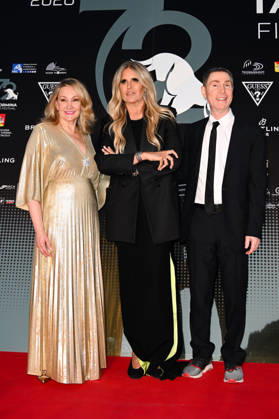 IPA85559281 - Taormina, 72nd Taormina Film Fest 2026 Day 1, red carpet. Pictured: Dea Lawrence, Tiziana Rocca, Michael Zelniker  Copyright: xManuelexMangiarottix xDxAvanzo Mangiarottix 85559281