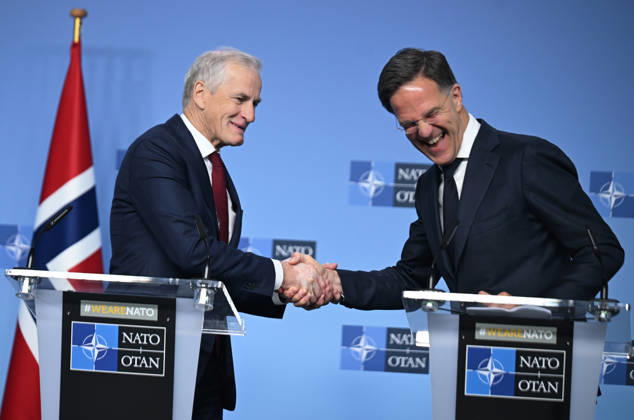 NATO Secretary General Rutte - Norwegian Prime Minister Store press conference in Brussels BRUSSELS, BELGIUM - JUNE 11: NATO Secretary General Mark Rutte (R) and Norwegian Prime Minister Jonas Gahr Store (L) hold a press conference at NATO Headquarters in Brussels, Belgium, on June 11, 2026. Dursun Aydemir Anadolu Brussels Belgium. Editorial use only. Please get in touch for any other usage.  Copyright: x2026xAnadoluxDursunxAydemirx