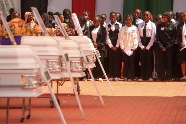 Commemoration ceremony held in Nakuru for 16 students who lost their lives in a dormitory fire NAKURU, KENYA - JUNE 12: A commemoration ceremony held at Gilgil Stadium for the 16 students who lost their lives in a fire that broke out last month at a dormitory of Utumishi Girls Academy in Nakuru, Kenya on June 12, 2026. Lucas Mukasa Anadolu Nakuru Kenya. Editorial use only. Please get in touch for any other usage.  Copyright: x2026xAnadoluxLucasxMukasax