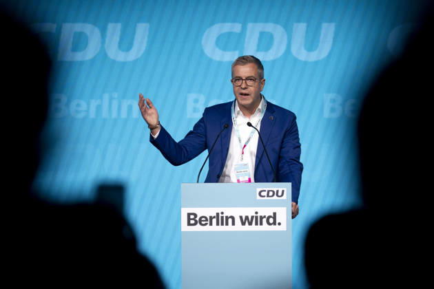 Stefan Evers, CDU Berlin DEU, Deutschland, Germany, Berlin, 09.06.2026 Rede von Stefan Evers , Senator für Finanzen in Berlin auf dem Parteitag der Berliner CDU unter dem Motto Berlin Wird mit der Wahl zum Spitzenkandidaten fuer die Abgeordnetenhauswahl am 20. September 2026 in Berlin Deutschland en: Stefan Evers, Senator for Finance in Berlin at the Berlin CDU party conference held under the motto Berlin Wird Berlin Is Becoming following his selection as the lead candidate for the 2026 Berlin House of Representatives election on September 20, 2026 in Berlin Germany
