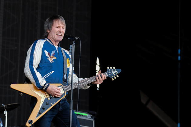 June 19, 2026, Newport, United Kingdom: Tim Wheeler, lead vocalist and guitarist with Northern Irish rock band Ash, performing live on stage at the Isle of Wight. The current line up consists of Tim Wheeler lead vocals, guitar, keyboard..Mark Hamilton bass synth and Rick McMurray drum, percussion Newport United Kingdom - ZUMAs197 20260619_aab_s197_008 Copyright: xDawnxFletcher-Parkx