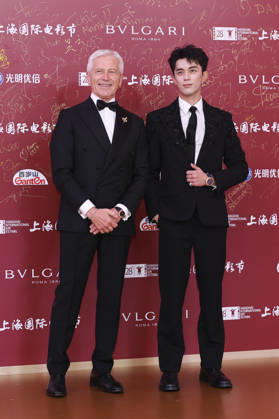SHANGHAI, CHINA - JUNE 20: Actor Leo Wu Lei (R) arrives at the red carpet of the closing ceremony for the 28th Shanghai International Film Festival on June 20, 2026 in Shanghai, China.  Copyright: xVCGx 111649393071