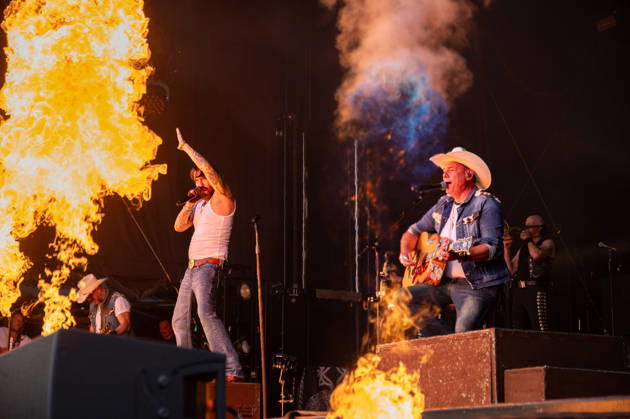 The Boss Hoss Back to the Boots LIVE Summer 2026, Kluturfabrik Cortendorf Concert, Live Music The Boss Hoss Back to the Boots LIVE Summer 2026 20 Jun 2026 Kluturfabrik Cortendorf, Coburg, Germany Image: Alec Boss Burns Völkel and Sascha Hoss Power, of The Boss Hoss, performing in the Kluturfabrik Cortendorf during Back to the Boots Tour. Copyright: xPresseFotoxEvansx