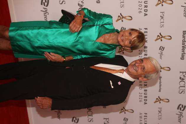 Uschi Glas und Dieter Hermann bei der 21. Verleihung des Felix Burda Award 2026 im Axica-Kongress- und Tagungszentrum. Berlin, 21.06.2026 Copyright: xAgenturxMatthiasxWehnertx xM.xGränzdörferx
