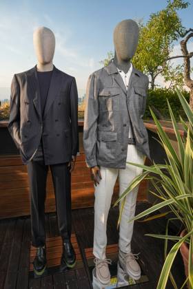 IPA85922987 - Milan, Milan Men™s Fashion Week Spring Summer 2027 - Men™s Fashion, Spring Summer 2027 - Pal Zilieri presentation - details pictured: suits  Copyright: xRiccardoxGIordanox xRiccardoxGiordanox 85922987
