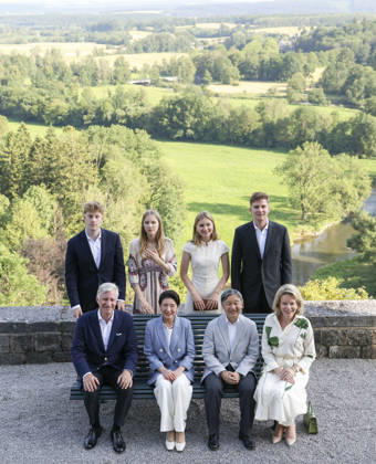 Japan emperor, empress in Belgium Japan s Emperor Naruhito (front row, 2nd from R) and Empress Masako (front row, 2nd from L) pose for a photo with Belgium s King Philippe (front row, far L) and Queen Mathilde (front row, far R) at the Royal Castle of Ciergnon in Houyet, southern Belgium, a residence and summer retreat of the Belgian royal family, on June 21, 2026. Standing behind them are (from R to L) Prince Gabriel, Princess Elisabeth, Princess Eleonore and Prince Emmanuel. (Pool photo) A14AA0005619781P