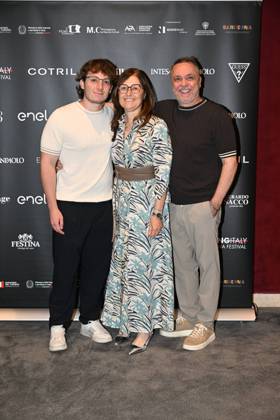 IPA85937283 - Rome: Casa del Cinema. Presentation of the Filming Italy Sardegna Festival. Pictured: Mattia Cirilli, Maria De Luca, Gabriele Cirilli  Copyright: xMaurizioxD Avanzox xDxAvanzo Provvisionatox 85937283