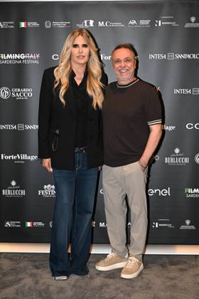 IPA85937267 - Rome: Casa del Cinema. Presentation of the Filming Italy Sardegna Festival. Pictured: Tiziana Rocca, Gabriele Cirilli  Copyright: xMaurizioxD Avanzox xDxAvanzo Provvisionatox 85937267