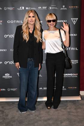 IPA85937320 - Rome: Casa del Cinema. Presentation of the Filming Italy Sardegna Festival. Pictured: Tiziana Rocca, Micaela Ramazzotti  Copyright: xMaurizioxD Avanzox xDxAvanzo Provvisionatox 85937320