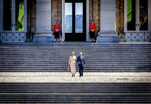 22-06-2026 Laken King Philippe Filip and Queen Mathilde pose for the media at castle Laeken in Belgium at the start of the 2 day statevisit to Belgium. Â  Copyright: xPPEx