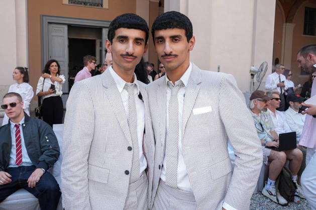 IPA85941820 - Milan, Milan Men™s Fashion Week Spring Summer 2027 - Men™s Fashion, Spring Summer 2027 - Thom Browne fashion show - front row Pictured: Mohammed and Humaid Hadban  Copyright: xRiccardoxGIordanox xRiccardoxGiordanox 85941820