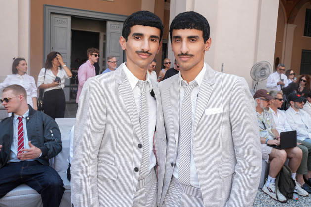 IPA85941825 - Milan, Milan Men™s Fashion Week Spring Summer 2027 - Men™s Fashion, Spring Summer 2027 - Thom Browne fashion show - front row Pictured: Mohammed and Humaid Hadban  Copyright: xRiccardoxGIordanox xRiccardoxGiordanox 85941825