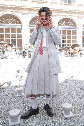 IPA85941851 - Milan, Milan Men™s Fashion Week Spring Summer 2027 - Men™s Fashion, Spring Summer 2027 - Thom Browne fashion show - front row Pictured: Cai Xukun  Copyright: xRiccardoxGIordanox xRiccardoxGiordanox 85941851