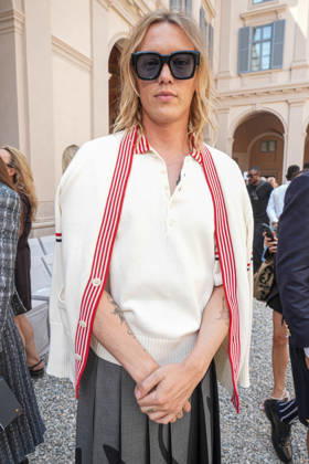 IPA85941605 - Milan, Milan Men™s Fashion Week Spring Summer 2027 - Men™s Fashion, Spring Summer 2027 - Thom Browne fashion show - front row in the photo:  Copyright: xRiccardoxGIordanox xRiccardoxGiordanox 85941605
