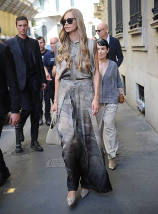 RECORD DATE NOT STATED IPA85945015 - MILAN—LAILA HASANOVIC, JANNIK SINNER S GIRLFRIEND, ATTENDS THE ARMANI FASHION SHOW  Copyright: xx xx 85945015