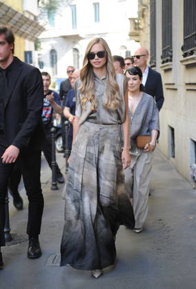 RECORD DATE NOT STATED IPA85945005 - MILAN—LAILA HASANOVIC, JANNIK SINNER S GIRLFRIEND, ATTENDS THE ARMANI FASHION SHOW  Copyright: xx xx 85945005